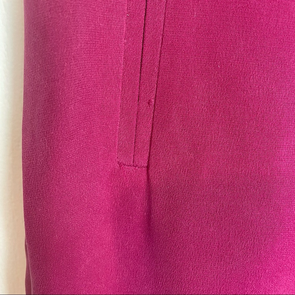 SILK Raspberry Hued Straight Skirt - Picture 7 of 7